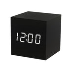 LED wooden clock luminous sound control electronic alarm clock desktop alarm clock