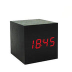 LED wooden clock luminous sound control electronic alarm clock desktop alarm clock