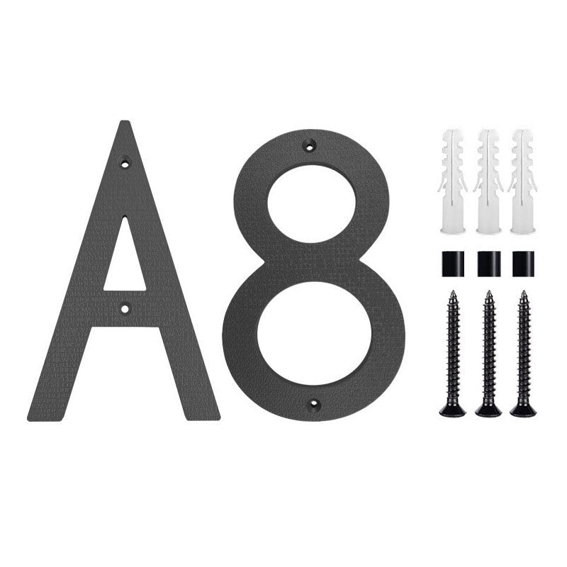 ABS letter texture black 8 inch 10 inch solid paint digital house number