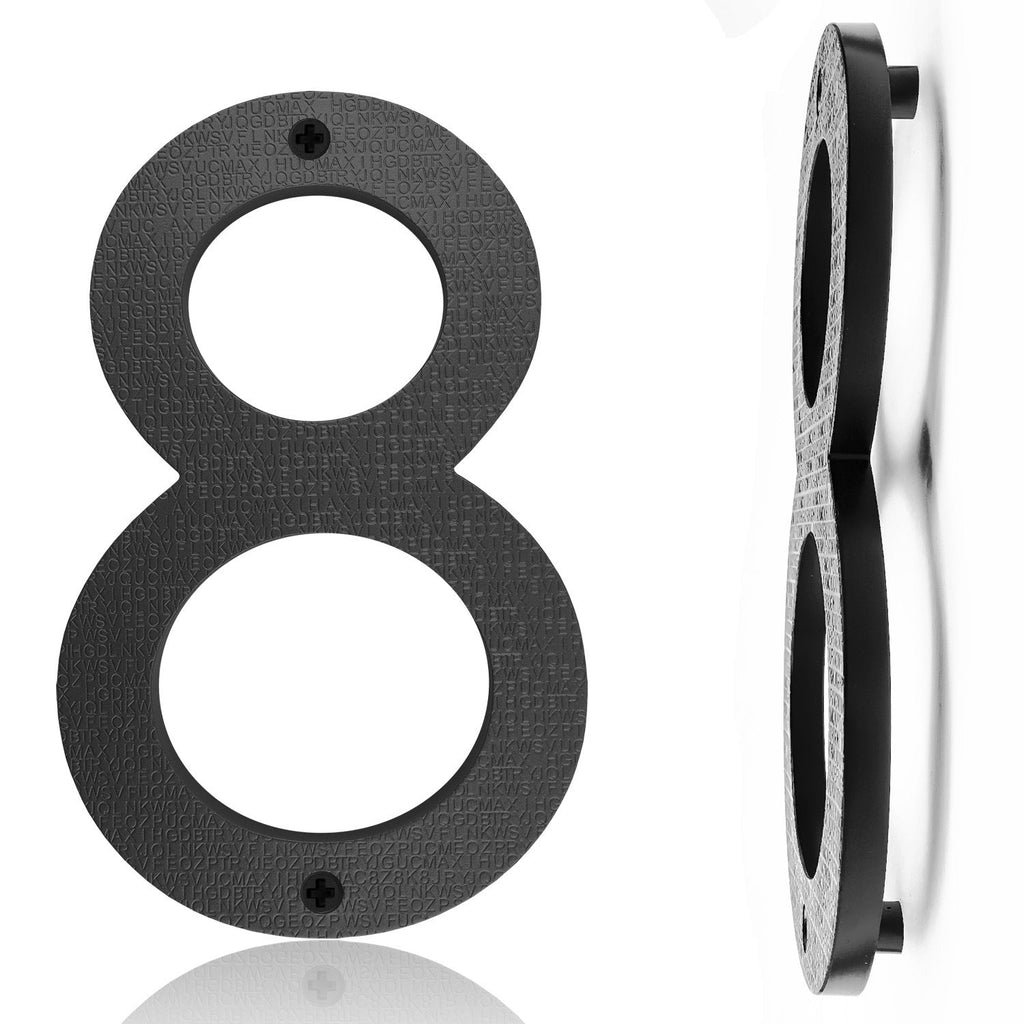 ABS letter texture black 8 inch 10 inch solid paint digital house number