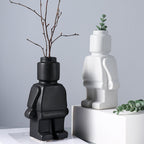 Dried Flower Vase Ornaments Small Robot Single Vase