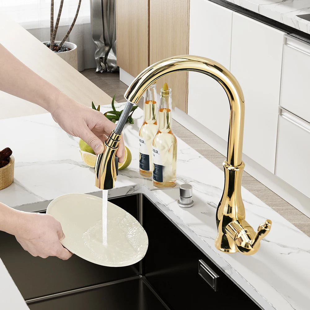 Sink Kitchen Hot and Cold Faucet Water Mixing and Draining Rotating Splash-proof Copper Processing Household Vegetable Washing Basin Faucet