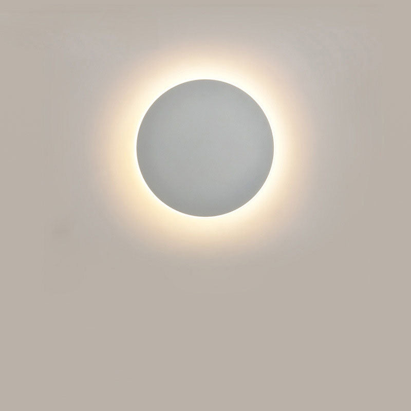 Bedroom bedside lamp corridor staircase entrance induction lamp solar eclipse high-grade round wall lamp