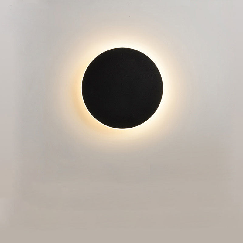 Bedroom bedside lamp corridor staircase entrance induction lamp solar eclipse high-grade round wall lamp