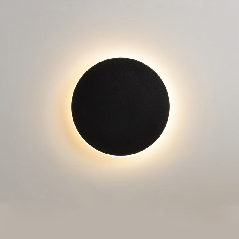 Bedroom bedside lamp corridor staircase entrance induction lamp solar eclipse high-grade round wall lamp