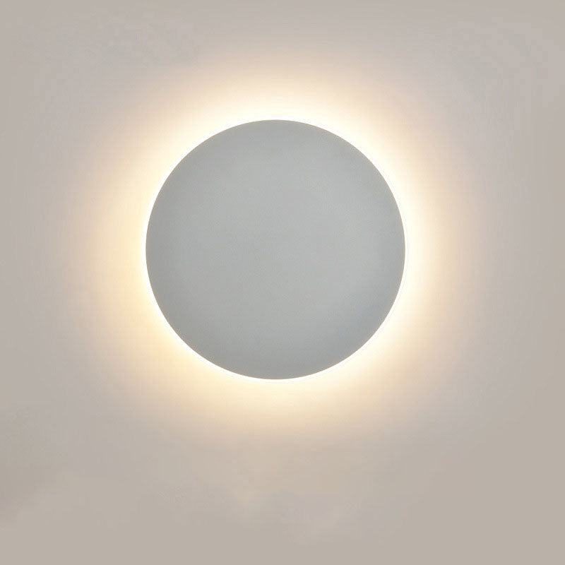 Bedroom bedside lamp corridor staircase entrance induction lamp solar eclipse high-grade round wall lamp