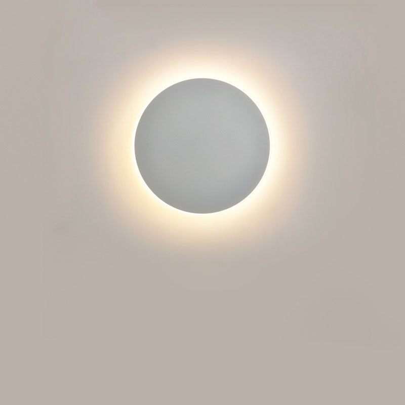 Bedroom bedside lamp corridor staircase entrance induction lamp solar eclipse high-grade round wall lamp