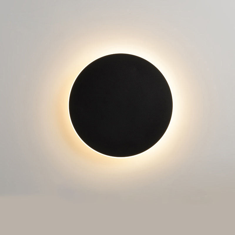 Bedroom bedside lamp corridor staircase entrance induction lamp solar eclipse high-grade round wall lamp