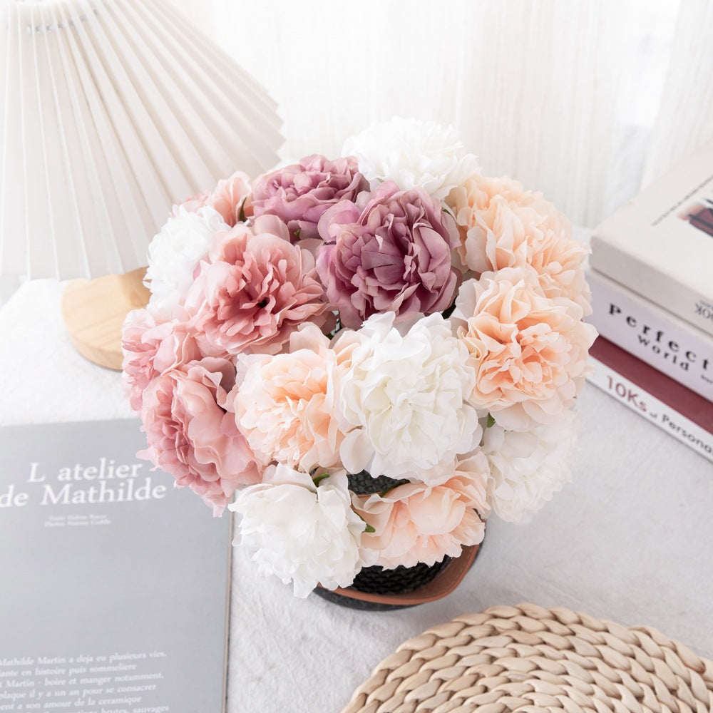 Simulation of peony flower bouquet simulation flower home decoration crafts