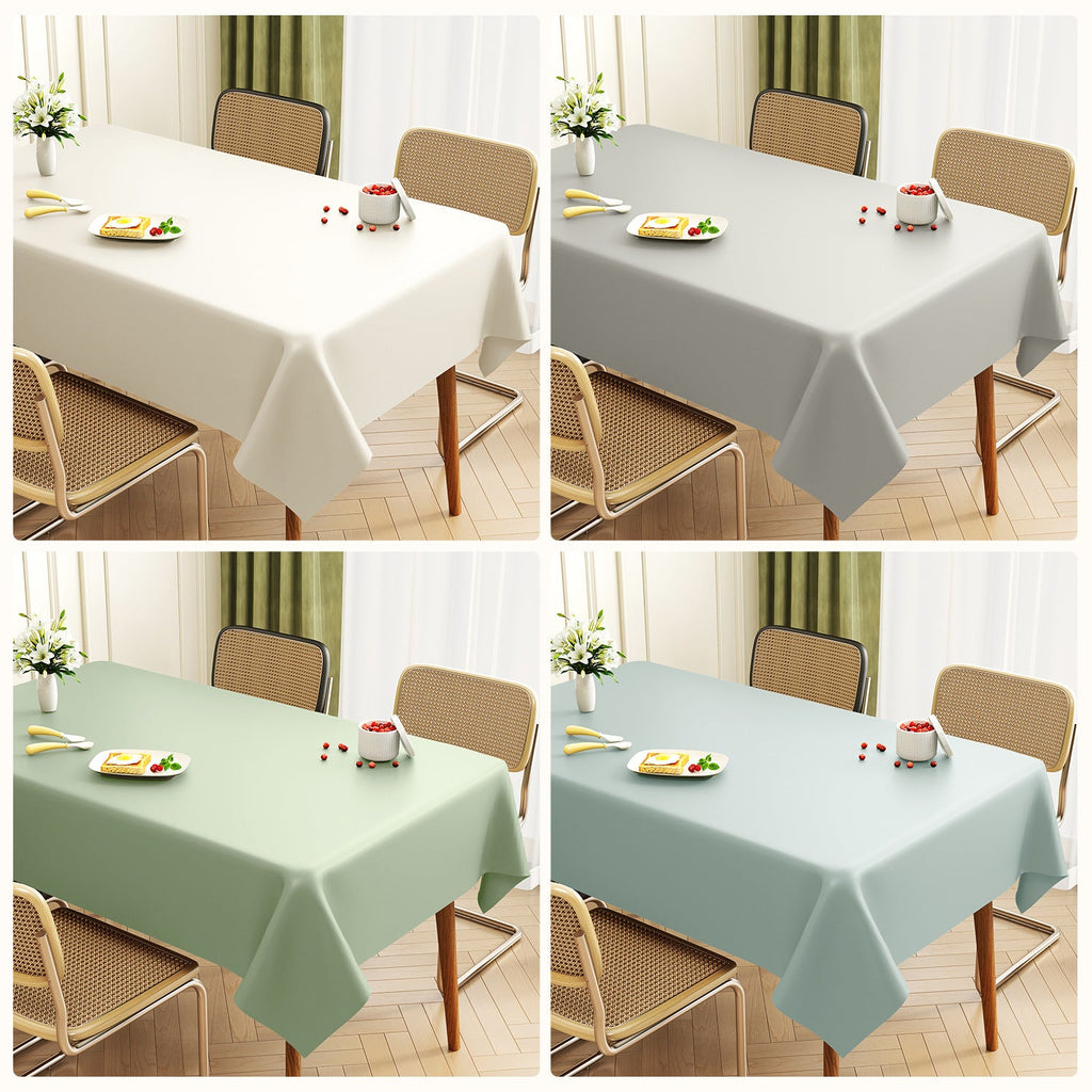 Lambskin Tablecloth Solid Color Wash-Free Oil-Proof Waterproof Light Luxury Coffee Table Table Mat Hot-Resistant Rectangular Tablecloth