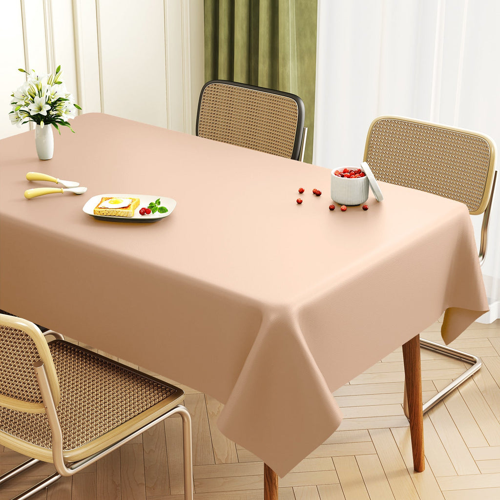 Lambskin Tablecloth Solid Color Wash-Free Oil-Proof Waterproof Light Luxury Coffee Table Table Mat Hot-Resistant Rectangular Tablecloth