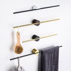 Light Luxury Towel Rack Creative Wire-drawing Gold Adjustable Single Rod Bath Towel Rack