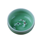 Longquan Celadon Tea Set Pisces Kung Fu Tea Cup Small Fish Cup