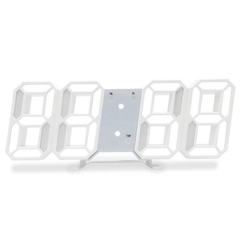 3D Digital Alarm Clock Home Desktop Wall Hanging Living Room Advanced Sense Creative LED Wall Hanging Electronic Clock Hanging Meter