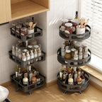 360-Degree Rotating Kitchen Spice Rack for Oil, Salt and Sauces