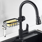 Kitchen Faucet Storage Rack Punch-free Pool Sponge Drain Rack Household Sink Rag Soap Storage Rack