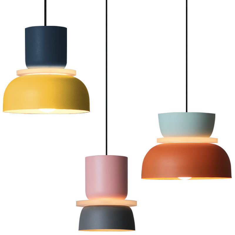 Simple Nordic Dining Hall Lamp High-level Living Room Chandelier Macaron Acrylic