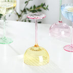 Wind-patterned ice cream cup, creative pumpkin-patterned cocktail glass, color-blocked vertical striped wine glass.