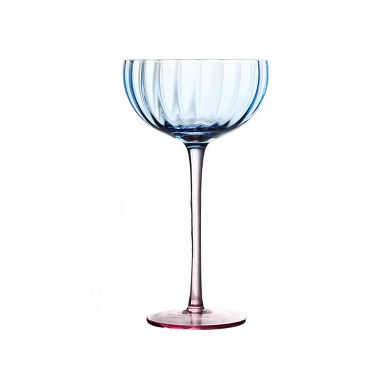 Wind-patterned ice cream cup, creative pumpkin-patterned cocktail glass, color-blocked vertical striped wine glass.
