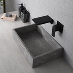 Creative wall type waterfall faucet all copper black wash basin cold and hot embedded basin concealed faucet