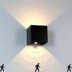 led outdoor waterproof wall lamp square living room bedroom bedside human body induction lamp