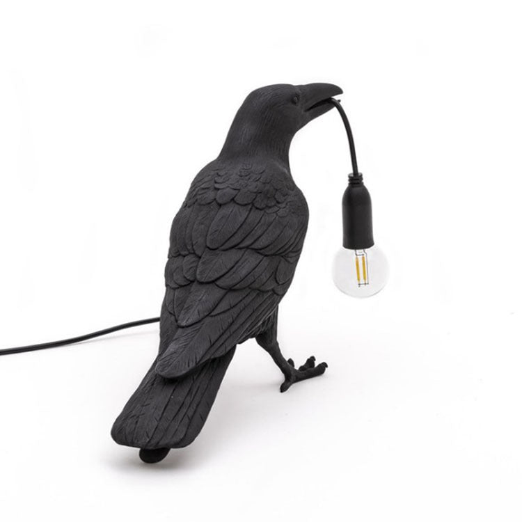 Auspicious bird table lamp personalized creative bedroom bedside animal shape bird resin wall lamp decoration