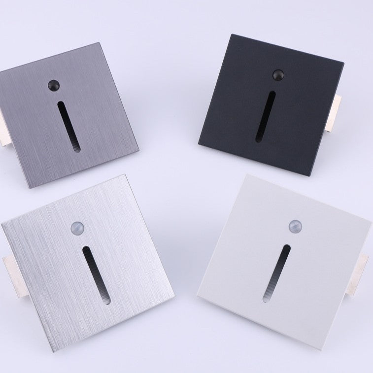 Recessed floor lights, stair tread lights, corridor corner lights, motion-sensor square floor lights