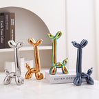 Light Luxury Home Desktop Ornaments Electroplated Blow Dog Ceramic Living Room Entrance Wine Cabinet Cartoon Doll Decorations