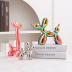 Light Luxury Home Desktop Ornaments Electroplated Blow Dog Ceramic Living Room Entrance Wine Cabinet Cartoon Doll Decorations