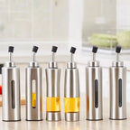 Stainless steel oil pan, soy sauce bottle, vinegar bottle, seasoning oil pan, leak-proof oil pan, kitchen condiment bottle, teppanyaki oil pan
