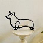 Simple Metal Dog Art Sculpture Ornaments Home Decoration