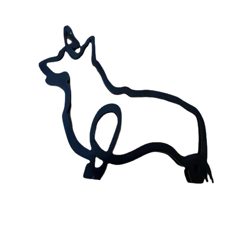 Simple Metal Dog Art Sculpture Ornaments Home Decoration