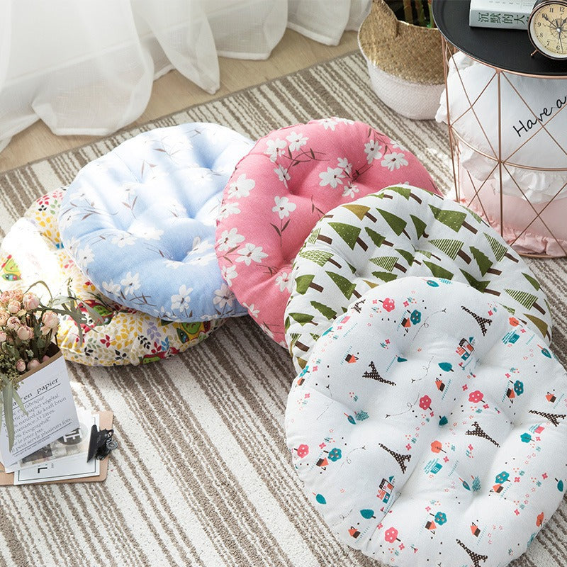 Round Cotton Linen Cushion Round Sofa Chair Cushion Futon Cushion Modern Simple