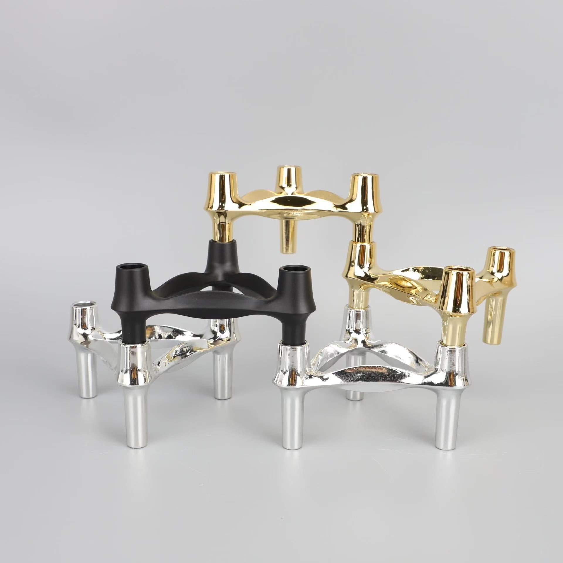 Creative three-legged candlestick hotel party dinner western restaurant candlestick alloy decorative ornaments