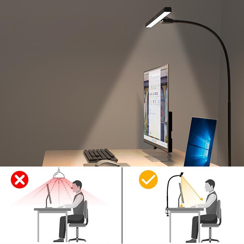 LED Clip On Desk Lamp|Eye-Caring Dimmable for Home Office Study