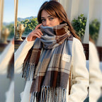 Vintage Tassel Plaid Scarf|Women's Warm Fashion Shawl