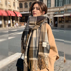 Vintage Tassel Plaid Scarf|Women's Warm Fashion Shawl