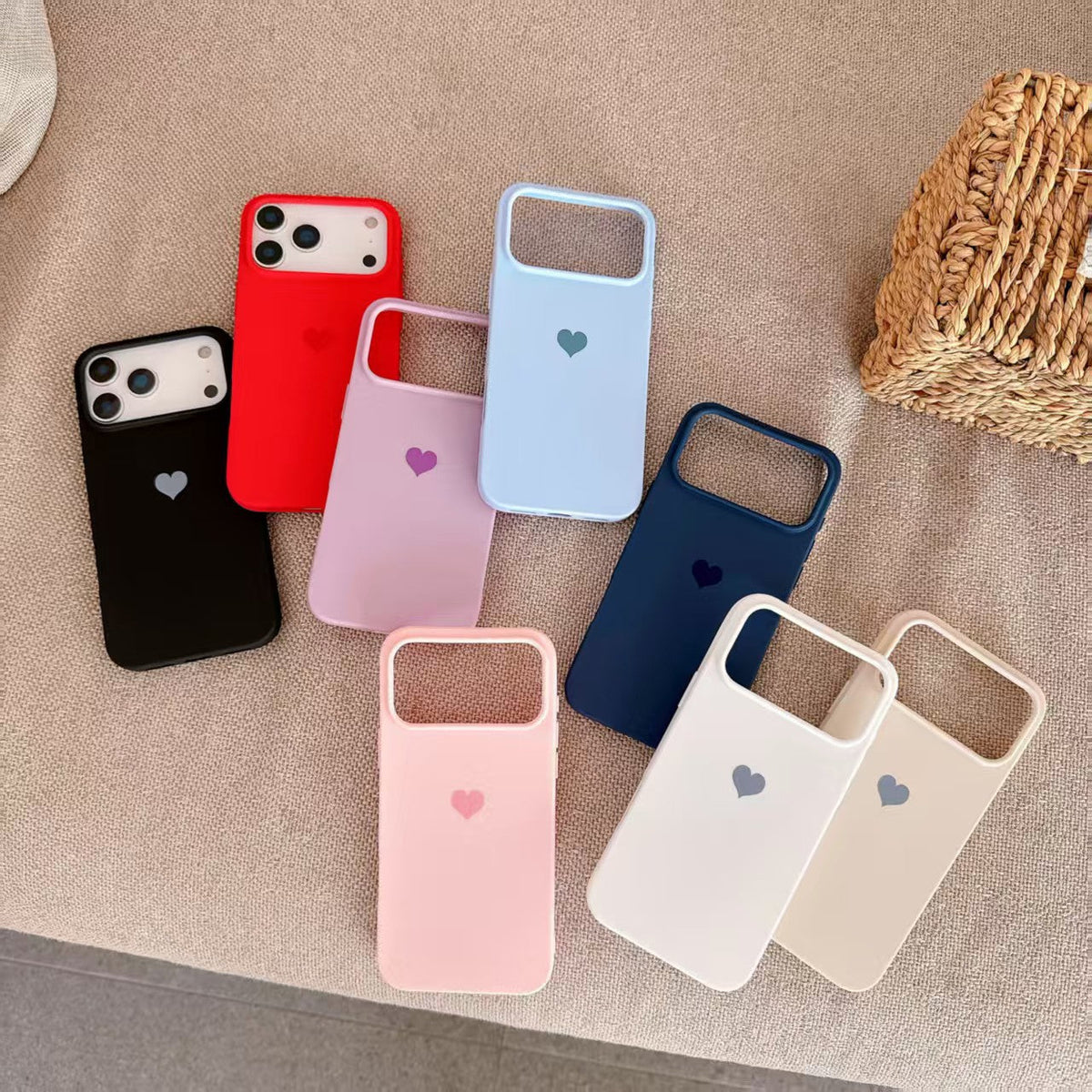 Sweet Love Heart Matte Case|Soft Protective Cover for Apple iPhone