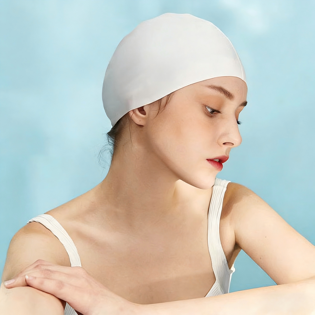 High Elastic Solid Silicone Swim Cap | New Kids Adult Universal Waterproof No Pinch Swimming Cap