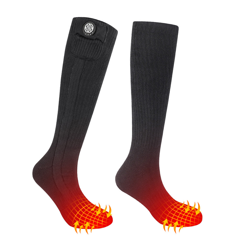 丨 Rechargeable Electric Heating Ski Socks (washable, thermal fabric, foot warmer function, for winter skiing & cold weather outdoor use)
