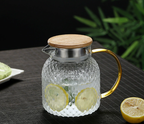 Heatable Glass Cold Water Pitcher with Rice Grain Pattern