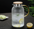 Heatable Glass Cold Water Pitcher with Rice Grain Pattern
