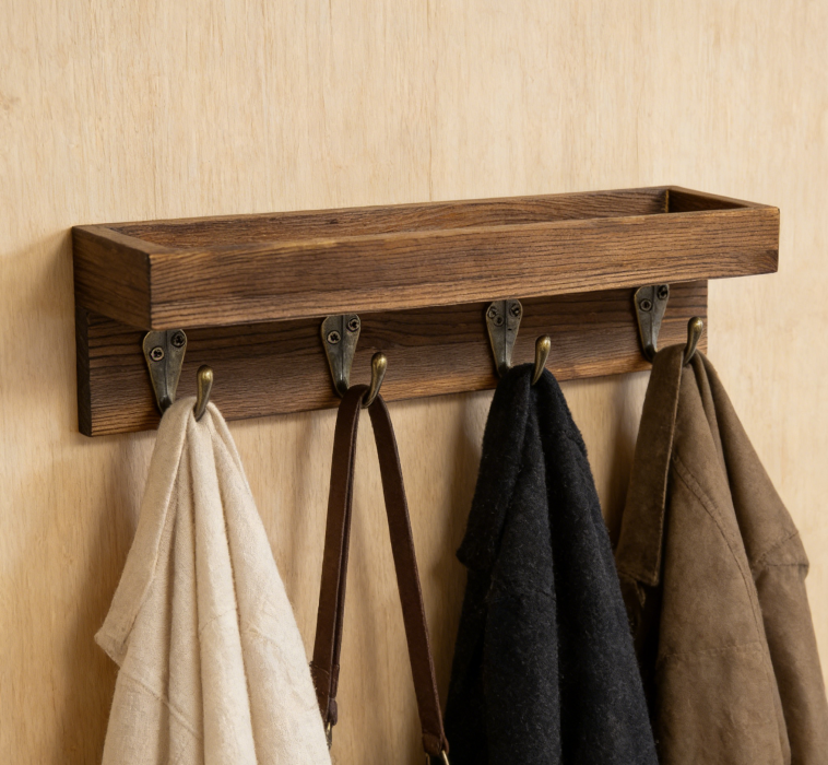 Creative Solid Wood Hook Rack
