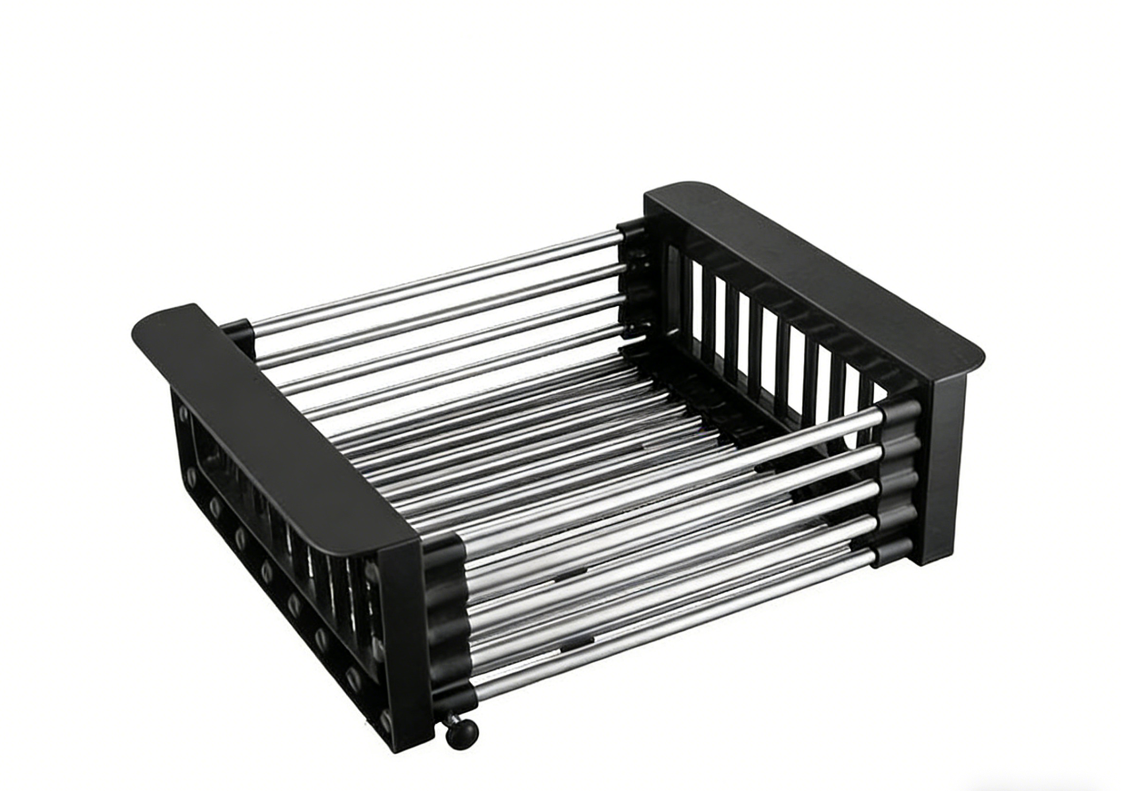 Retractable Drainage Rack+Wash&Store/Plate Organizer/Adjustable Size