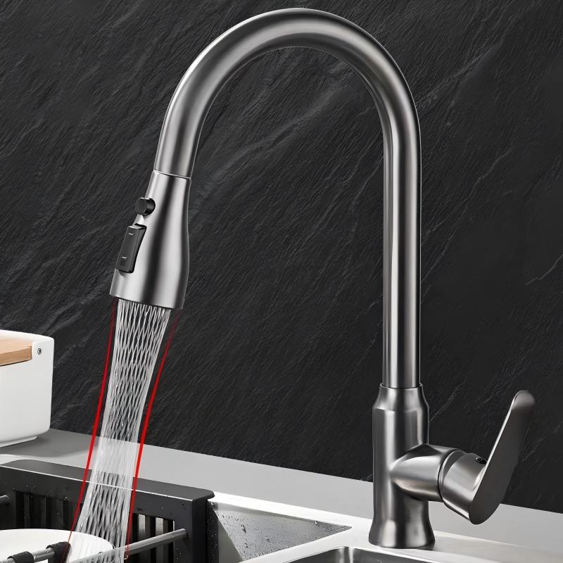 Pull-out splash-proof kitchen faucet