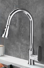 Pull-out splash-proof kitchen faucet