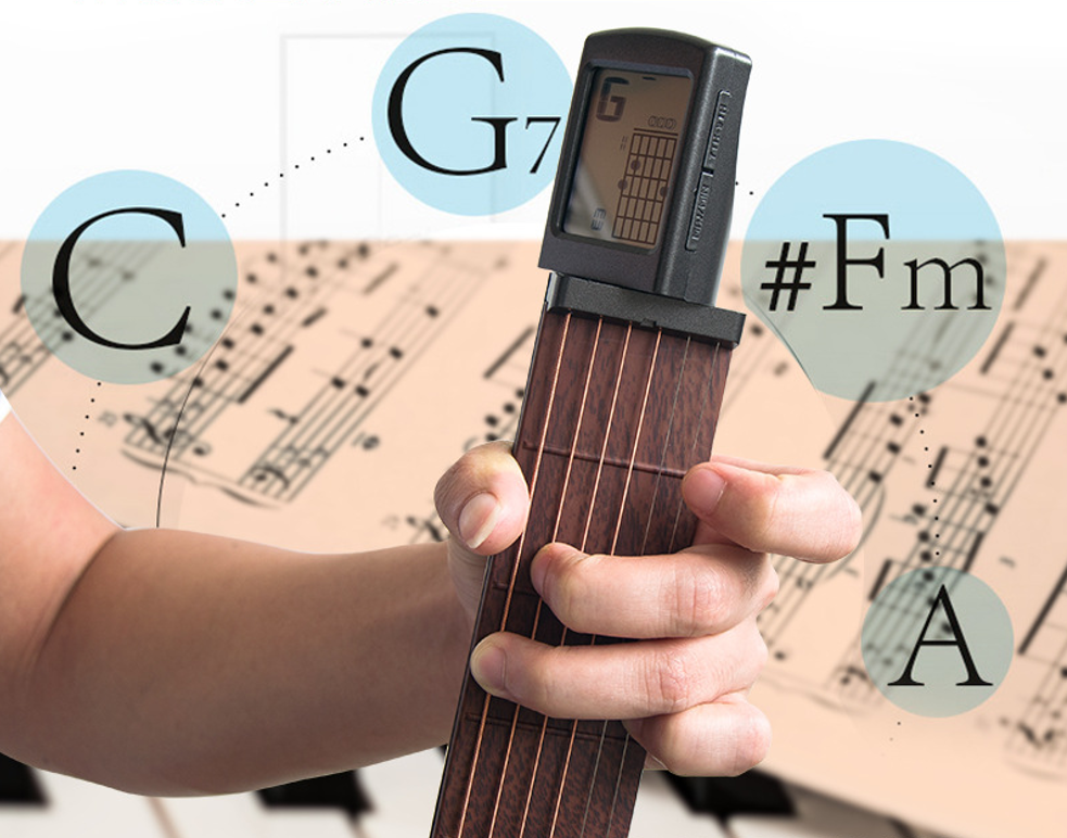 Pocket Guitar Practice Tool+Chord Fingering/Portable Mini/Finger Training