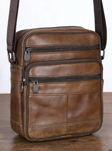 Men's Faux Leather Shoulder Bag