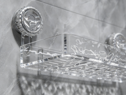 Bathroom Suction Cup No-Drill Wall-Mounted Shelf