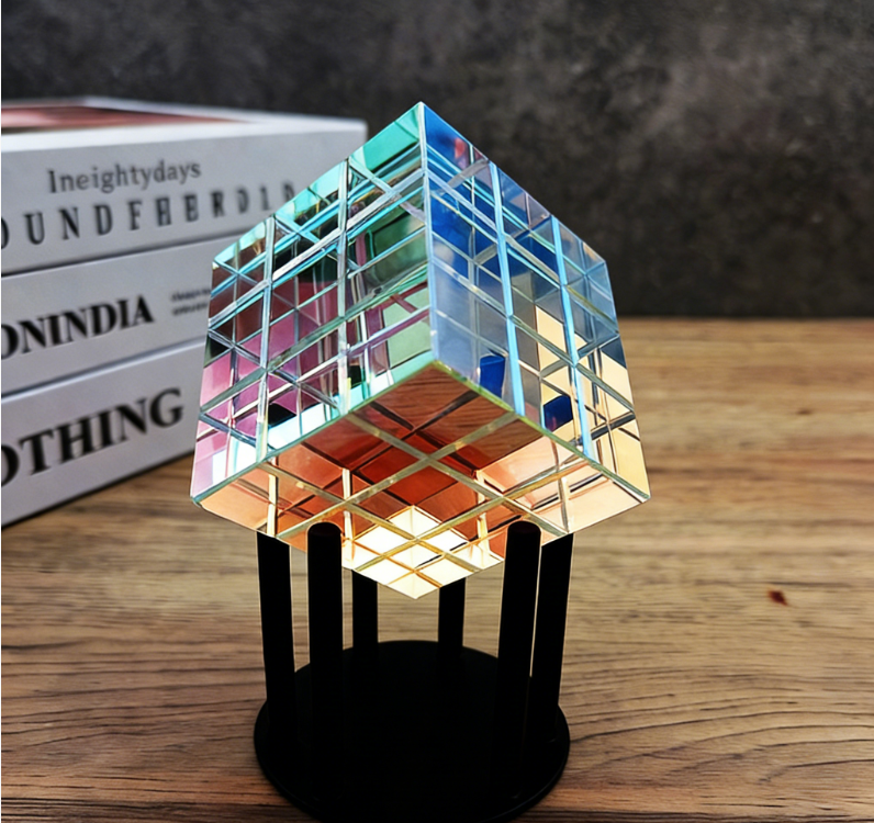 Ornament+Crystal Cube Carved/Light Cube/Sun Catcher